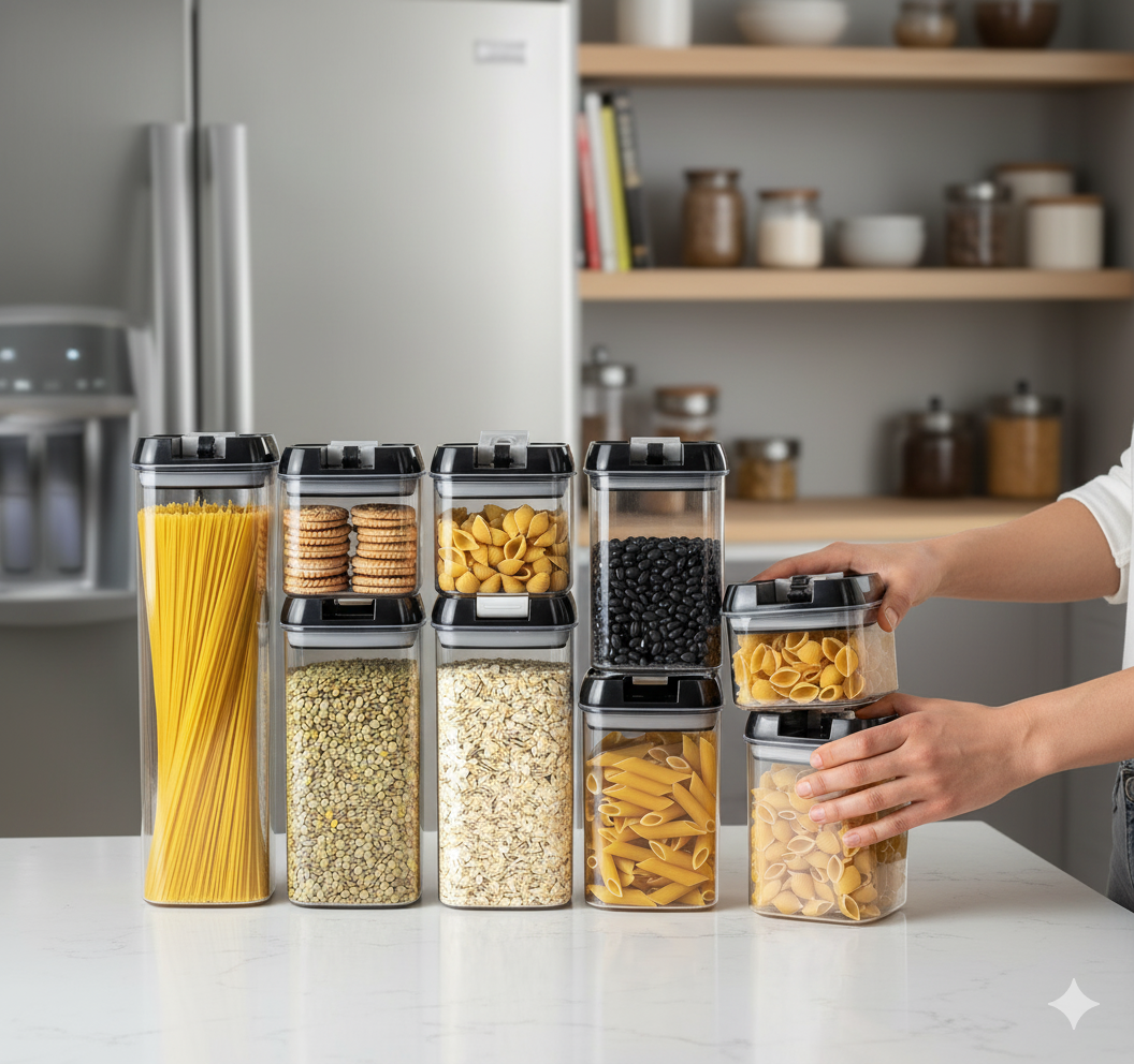 Set de 7 Recipientes Organizadores Herméticos para Alimentos
